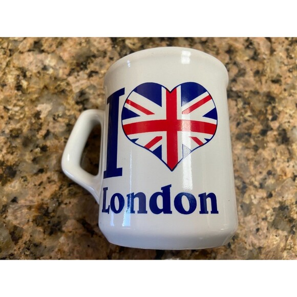 Nice Vintage I Love London British Flag London Coffee Mug Rare Minty - Picture 3 of 5